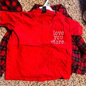 Gildan Red Kids Tee with 'Love You More' Print
